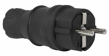 Каучуковая прямая вилка E.Next e.plug.rubber.028.16 с заземлением 16А (s9100023)