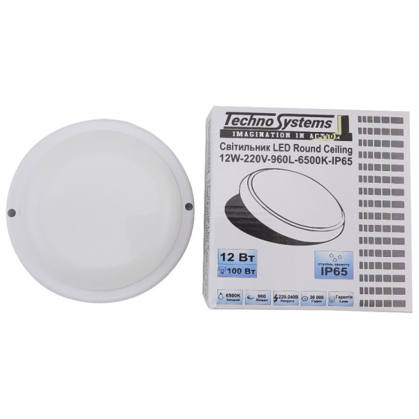 Світильник TNSy LED Round Ceiling 12W-220V-960L-6500K-IP65 (TNSy5000509) - фото №2