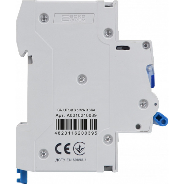 Автоматический выключатель Аско-Укрем UTrust 3р 32А B 6kА (A0010210039) - фото №2