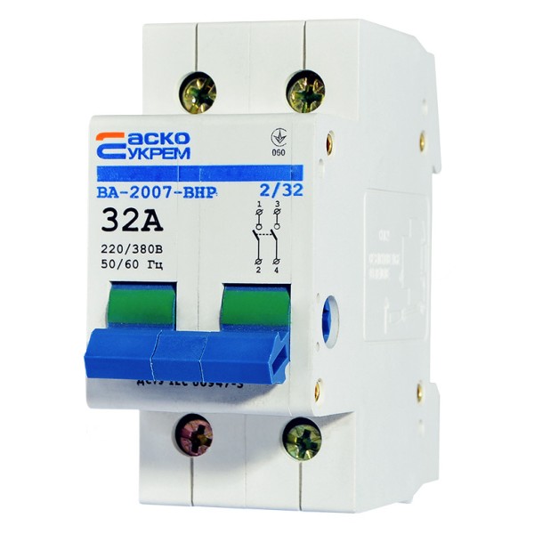 Выключатель-разъединитель Аско-Укрем ВА-2007 ВРН 2р 32А (A0010070017) - фото №2