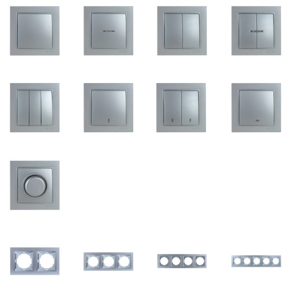 Вимикач Nilson Thor срібло 1кл прохідний ( 27131007 ) - фото №3