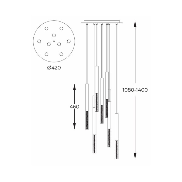 Люстра Zuma Line P0461-09L-B5F7 One - фото №2
