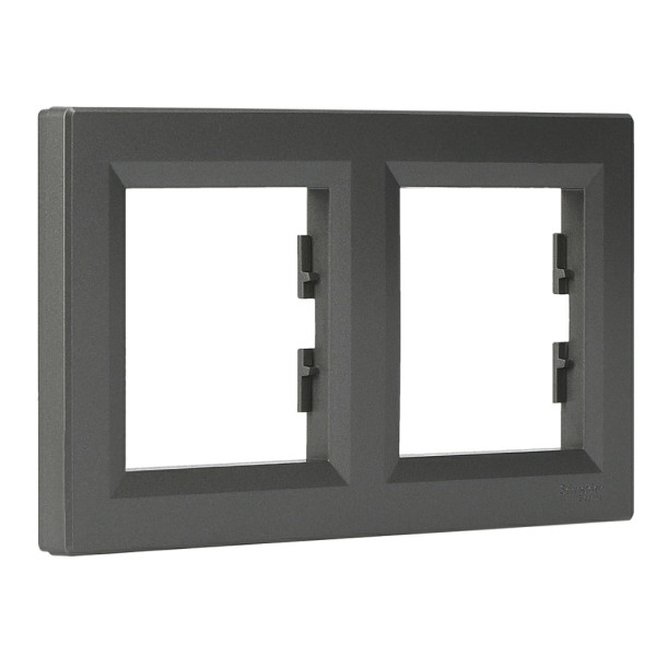 Рамка двойная сталь Asfora, EPH5800262 - фото №1