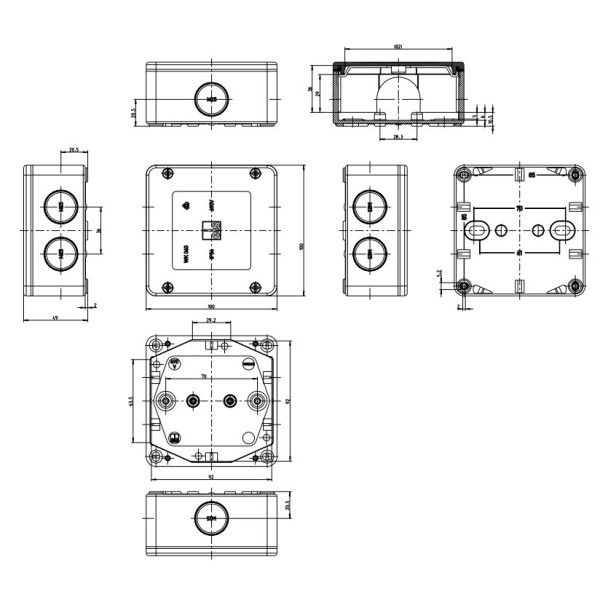 Распредкоробка Spelsberg WK 060-L (sp40690601) IP54 скрытого монтажа - фото №1