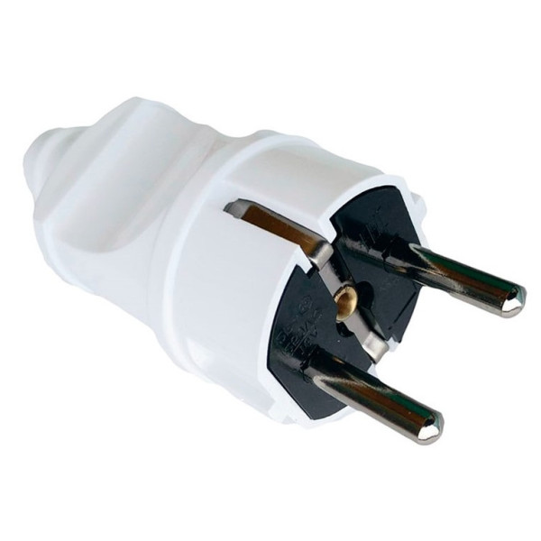 Електрична вилка TNSy В 16 євро пряма з заземленням біла (TNSy5000068)