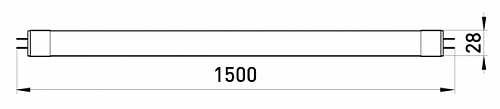 Лінійна світлодіодна лампа E.Next e.save.LED.Eco.T8.150.G13.24.6500 G13 24Вт 6500К (l0650511) - фото №1
