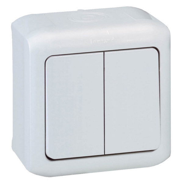 Выключатель 2 клавишный Legrand Forix белый