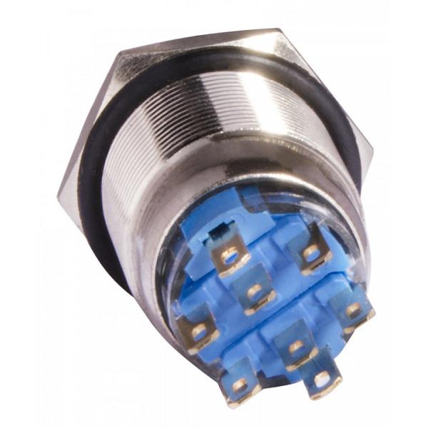 Кнопка Аско-Укрем TYJ 19-372 2NO+2NC 220В з підсвічуванням та фіксацією жовта (A0140010121) - фото №2