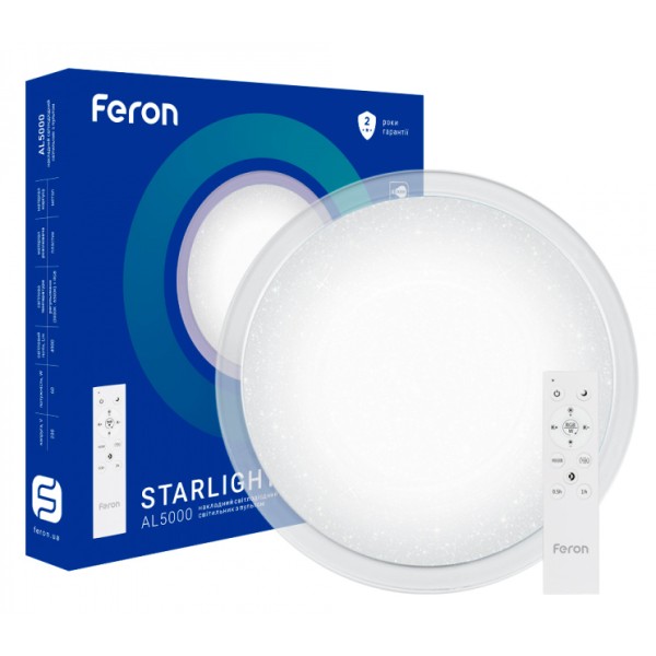 Круглый RGB светильник Feron 6396 AL5000 60Вт 4900Лм с пультом - фото №7