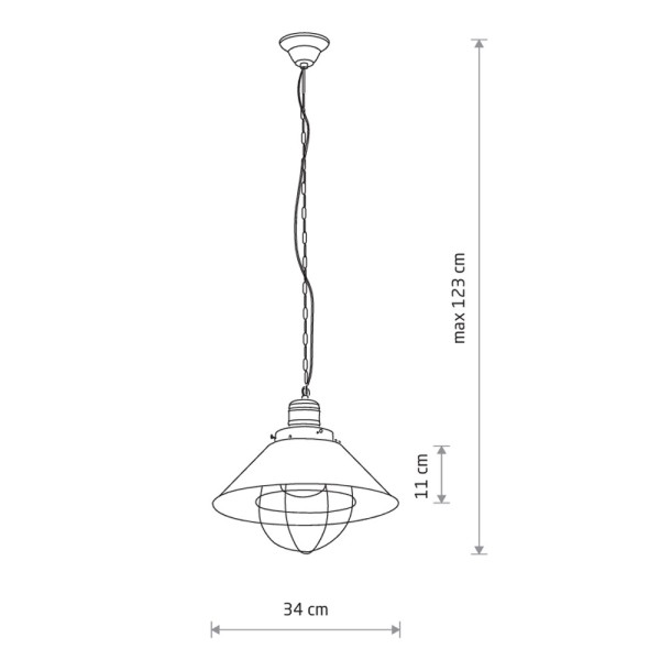 Подвесной светильник, люстра Nowodvorski 6443 Garret E27 1x25W IP20 шоколадный - фото №1