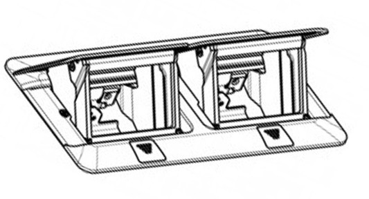 Лючок с выдвижным блоком розеток Legrand 54017 6М (латунь) - фото №4