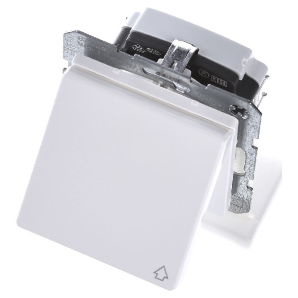 Розетка с з/к, крышкой и шторками полярная белизна Berker Q.х - фото №5