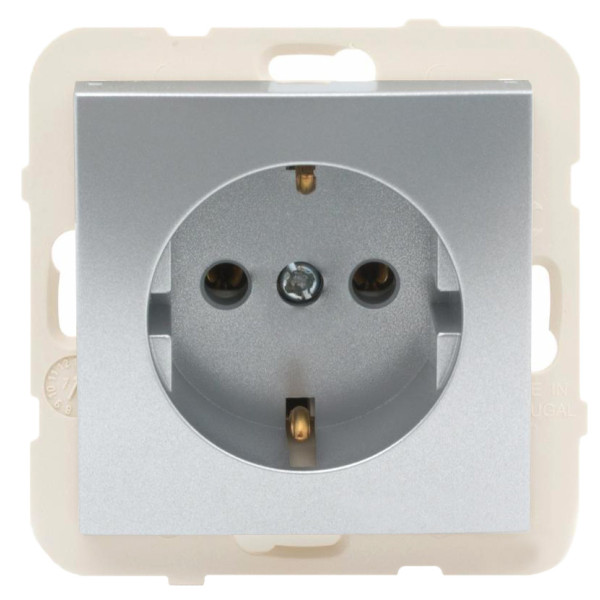 Одинарная розетка Logus 21131 TAL 2P+Z Шуко 16А 250В (алюминий)