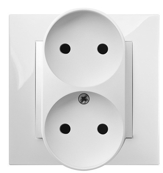 Розетка двомісна Elektro-Plast Carla 1744-10 без з/к (білий)