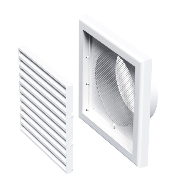 Решетка Vents МВ 101 Вс белая 154х154