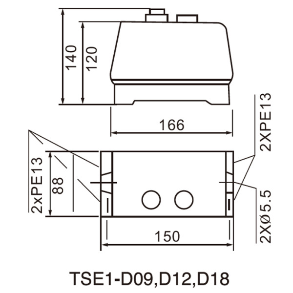 Корпусный магнитный пускатель TOSUNlux TSE1-D18 AC 220-230В IP54 (6931934242041) - фото №1