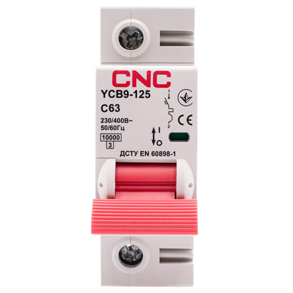 Автоматичний вимикач CNC YCB9-125 1Р 63А 10kA C
