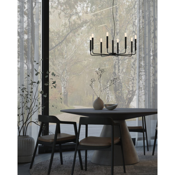 Подвесной светильник, люстра Nowodvorski 11460 Orto VIII E14 8x10W IP20 черный - фото №1