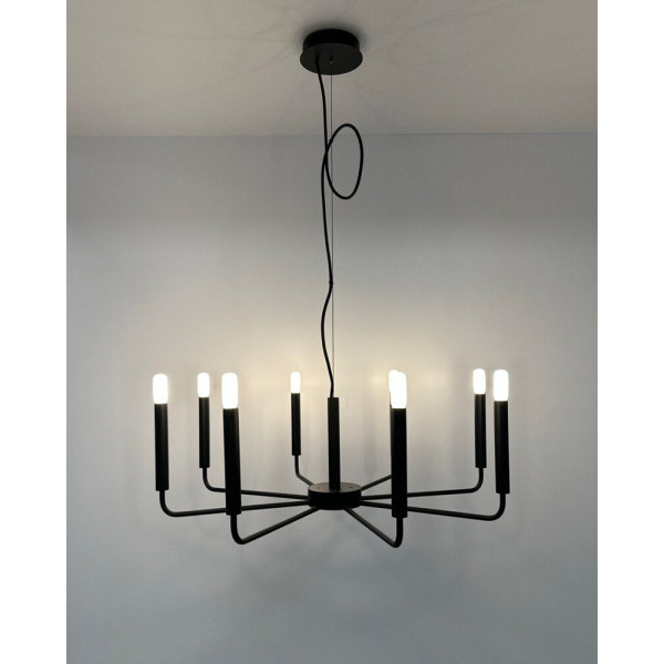 Подвесной светильник, люстра Nowodvorski 11460 Orto VIII E14 8x10W IP20 черный - фото №2