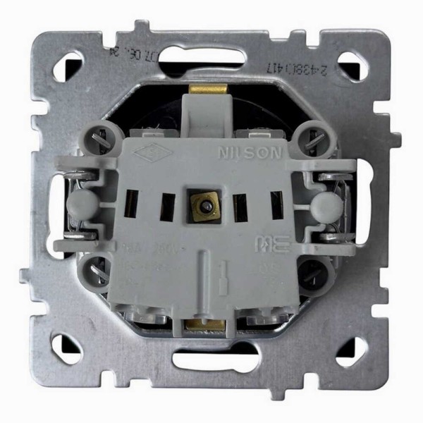 Розетка Nilson Touran чорний мат 1-на з заземленням без рамки ( 24380417 ) - фото №1