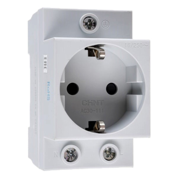 Розетка на DIN-рейку Chint AC30-111 с заземлением (775001)