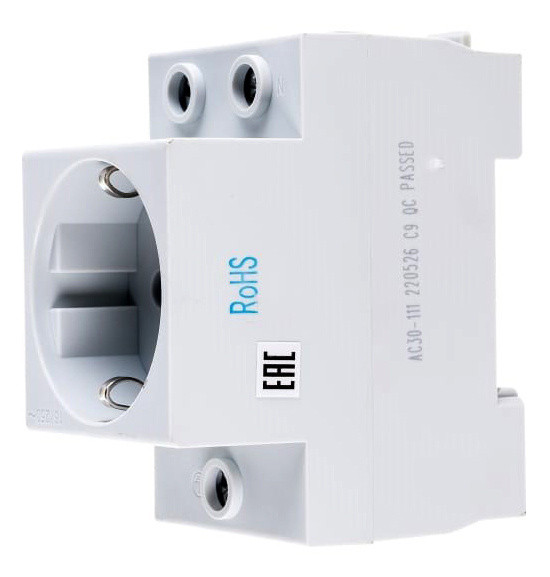 Розетка на DIN-рейку Chint AC30-111 с заземлением (775001) - фото №4