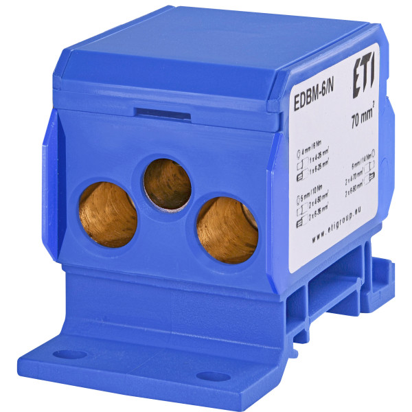Распределительный блок ETI 001102416 EDBM-6/N (192А 1x4-70; 2x4-50; 1x4-25)