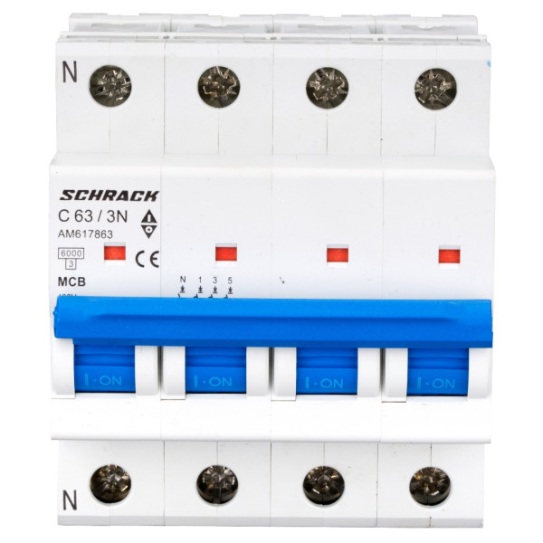 Автоматичний вимикач Schrack AM617863 6кА 63А 3P+N C