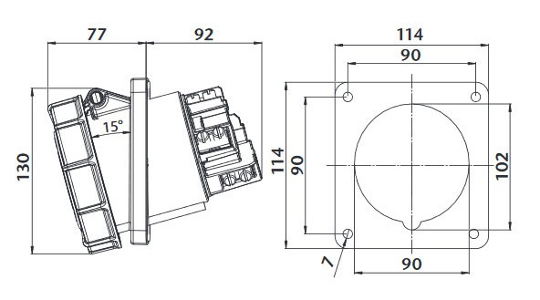 Вбудований силовий роз'єм Sez IEG6343 - фото №1