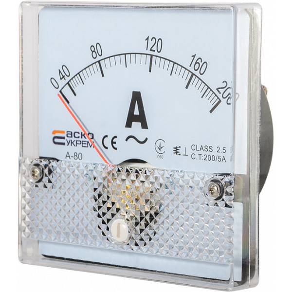 Амперметр трансформаторного включення Аско-Укрем 200/5А АС 80х80мм (А-80) (A0190010051) - фото №1