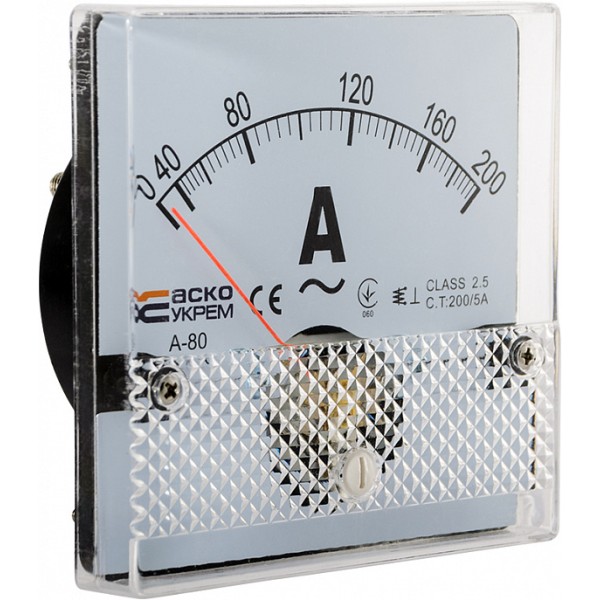 Амперметр трансформаторного включення Аско-Укрем 200/5А АС 80х80мм (А-80) (A0190010051) - фото №3