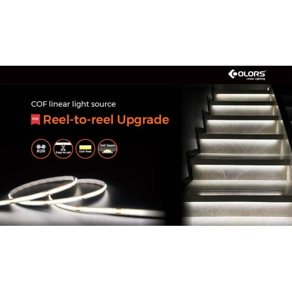 LED стрічка COLORS COB-24V-IP20 9.6W 815Lm 6500K 5м (DRF10-24V-8mm-W) - фото №4