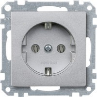 Механізм розетки SCHUKO з центр.платою алюміній 16А Merten, MTN2301-0460 - фото №1