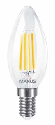 Филаментная лампа Maxus C37 FM 220Вт E14 Clear (1-MFM-733)