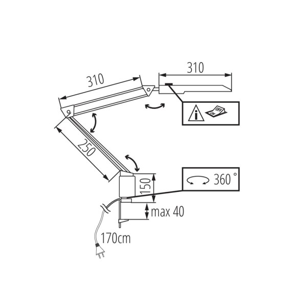 Настольная лампа Kanlux 27603 Heron LED B 4.8W 4000K 430Lm IP20 - фото №3