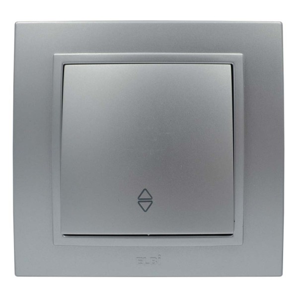 Выключатель ELBI ZENA Silverline серый металлик 1кл проходной без рамки ( 609-011000-209 ) - фото №1