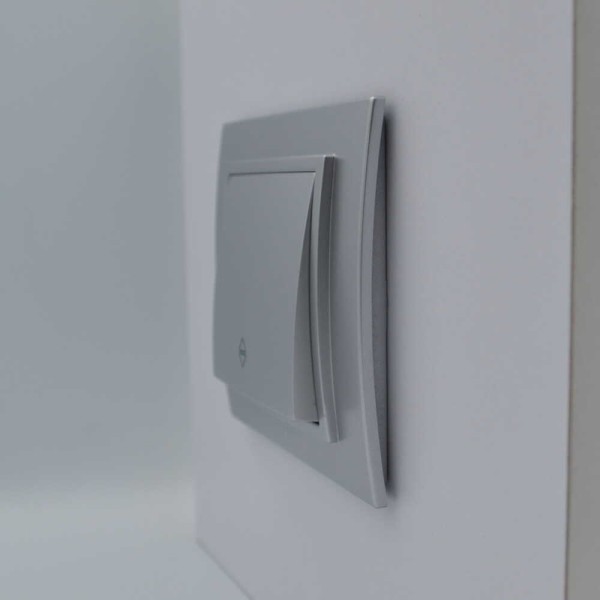 Выключатель ELBI ZENA Silverline серый металлик 1кл проходной без рамки ( 609-011000-209 ) - фото №2