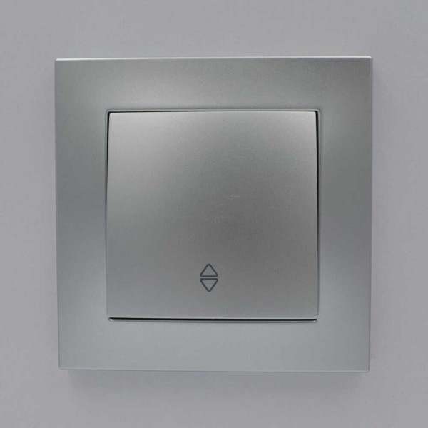 Выключатель ELBI ZENA Silverline серый металлик 1кл проходной без рамки ( 609-011000-209 ) - фото №3
