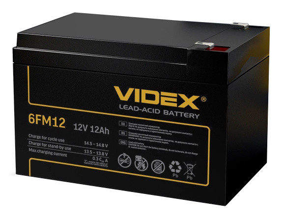 Свинцово-кислотный аккумулятор Videx 6FM12 12мАч 12В (6FM12 1CB)