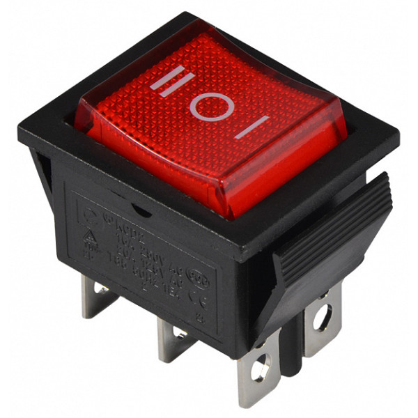 Переключатель Аско-Укрем KCD2-203N R/B (I-0-II) с подсветкой красный (A0140040107)