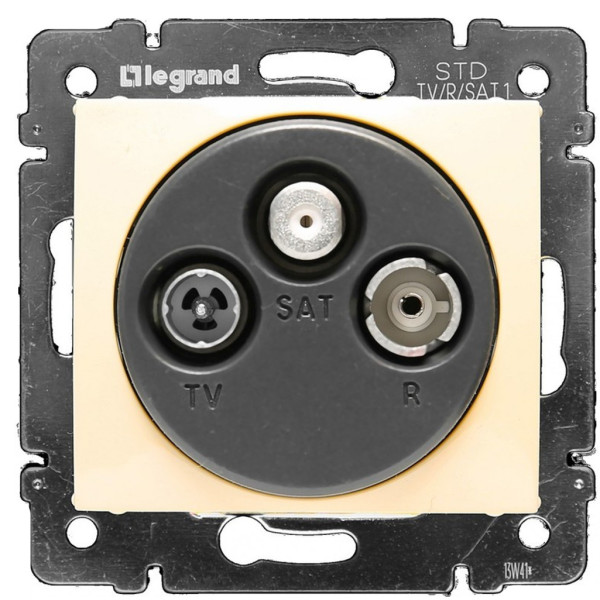 Механизм розетки TV-R-SAT проходная Valena слоновая кость