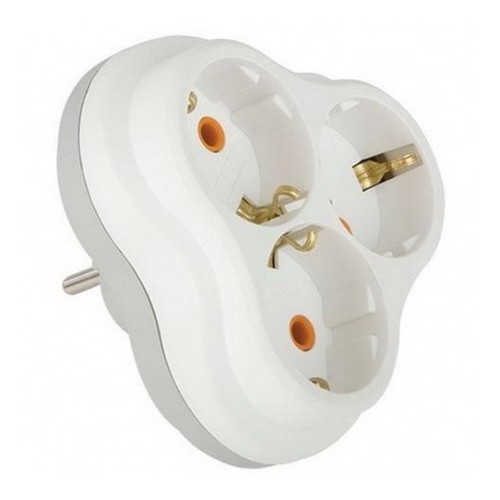 Тройник Nilson 3 гнезда с заземлением белый ( 40130101 )