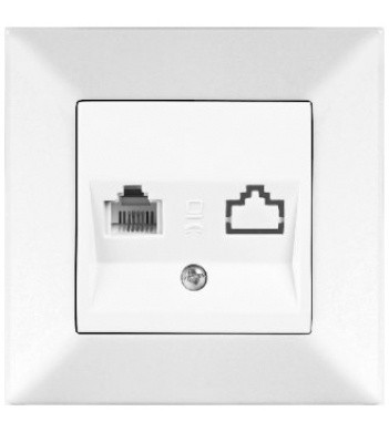 Розетка телефонна Meridian, RJ11 Cat.3, білий