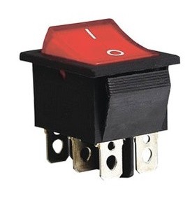 Переключатель TNSy KCD2-202N R/B с подсветкой красный (TNSy5500775)