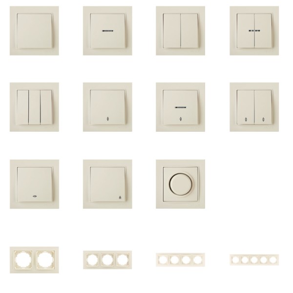 Вимикач Nilson Thor кремовий 2кл прохідний ( 27121009 ) - фото №1