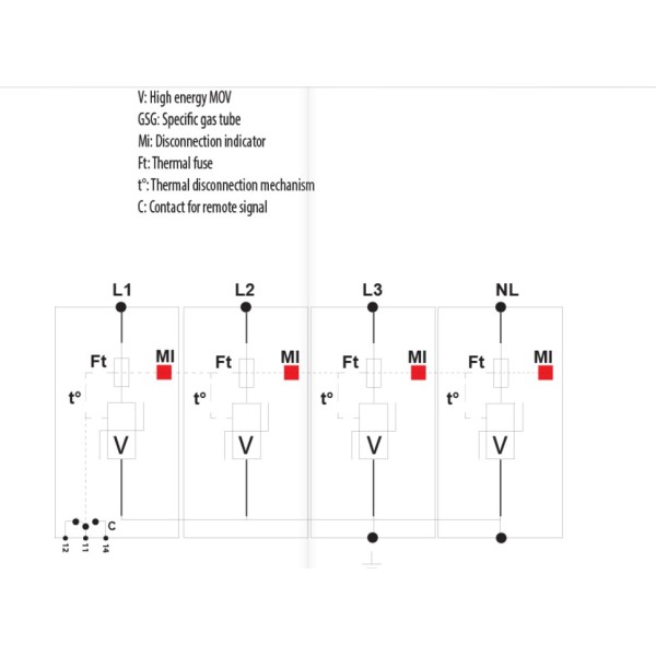 Ограничитель перенапряжения ETI 002442907 ETITEC V T12 280/12.5 (4+0) - фото №3