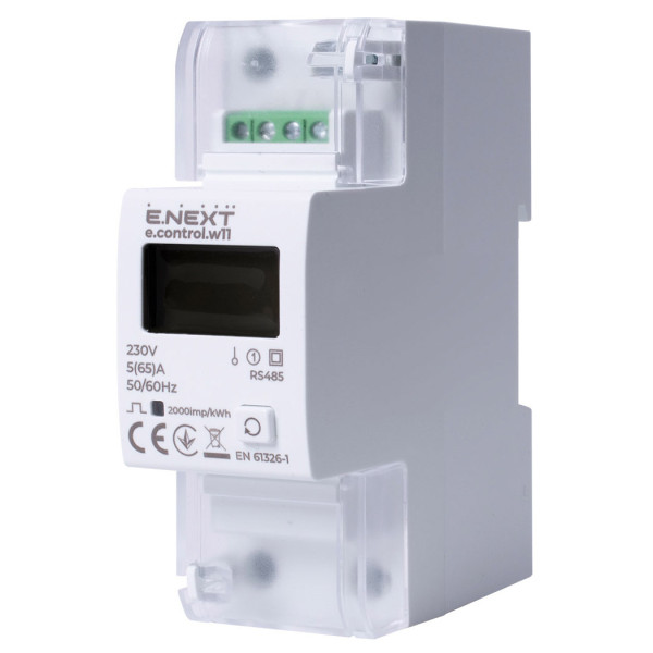 Однофазный счетчик E.Next e.control.w11 5(65)А 1.0 RS485 (i0310042)