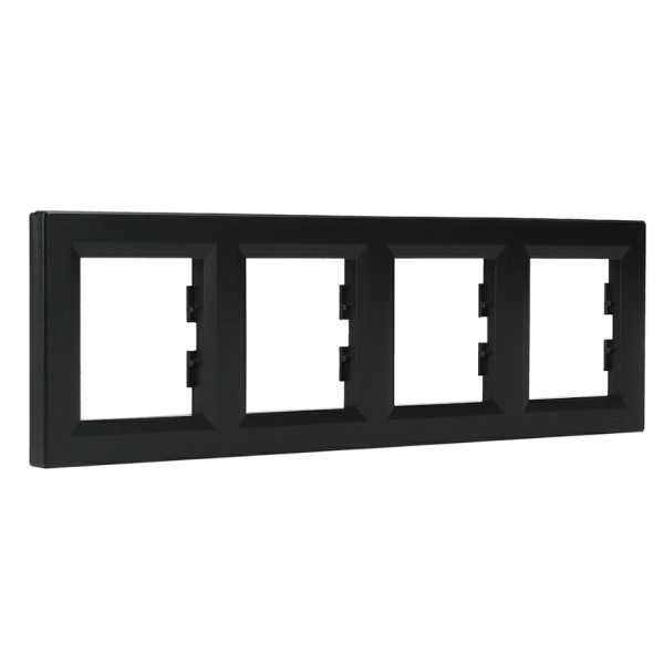 Четырехместная рамка Asfora антрацит, EPH5800471 - фото №1