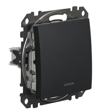 Перехресний перемикач Schneider Electric Sedna Design & Elements з підсвіткою чорний SDD114107L - фото №1
