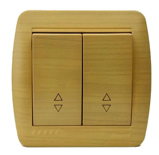 Выключатель 2-клавишный проходной клен Demet, Lezard